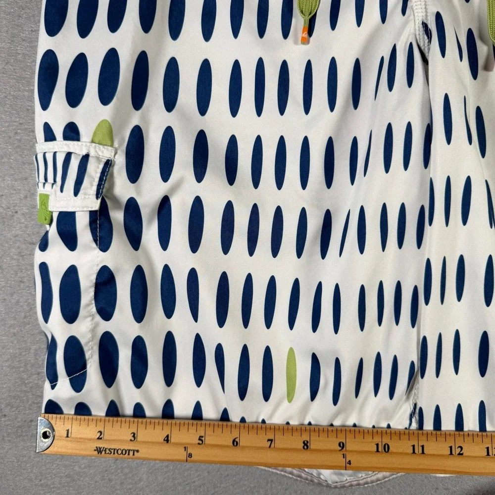 Quiksilver Mens White Navy Blue Lime‎ Green Oval Print Board Shorts 36 A501407